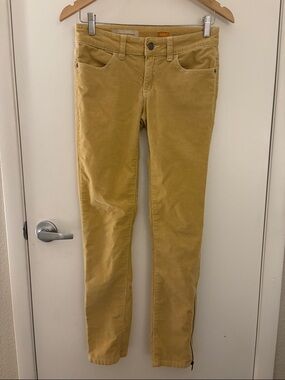 Pilcro and the Letterpress Straight Leg Corduroy Jeans ankle zippers Gold SZ 27